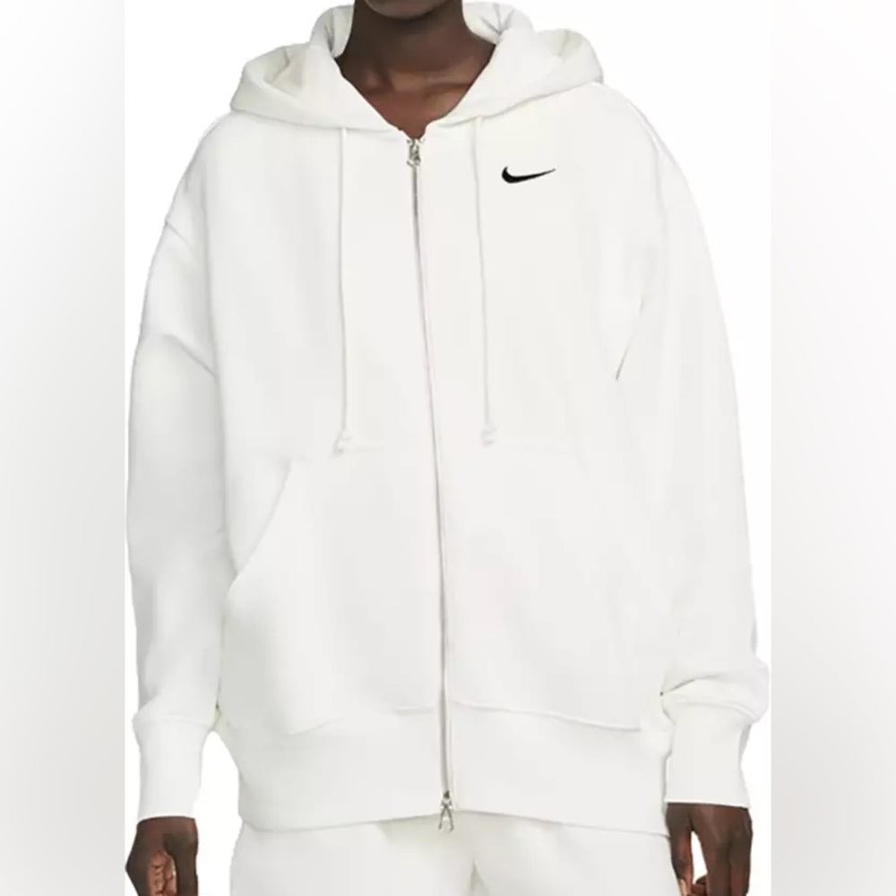 NIKE womens white zip up